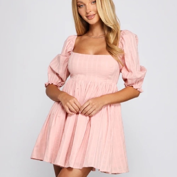 Windsor Dresses & Skirts - Windsor Pink Puffy Babydoll Dress (M)